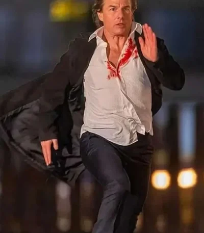 Tom Cruise Mission Impossible 8 Black Wool Coat