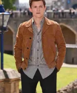 Tom Holland Spiderman Far From Home Brown Suede Jacket