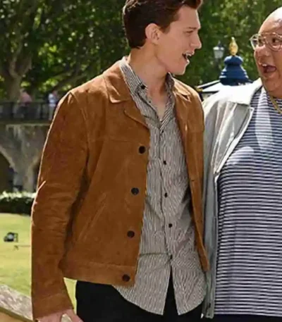 Tom Holland Spiderman Far From Home Brown Suede Jacket