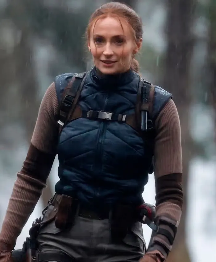 Sophie Turner Tomb Raider Lara Croft Blue Vest Sophie Turner Tomb Raider Lara Croft Blue Vest