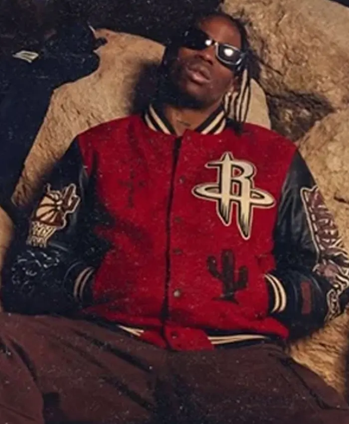 Travis Scott Houston Rockets Varsity Jacket Travis Scott Houston Rockets Varsity Jacket