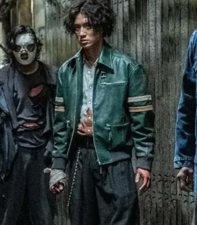 Twilight of the Warriors Walled In 2024 Chun-Him Lau Green Leather Jacket