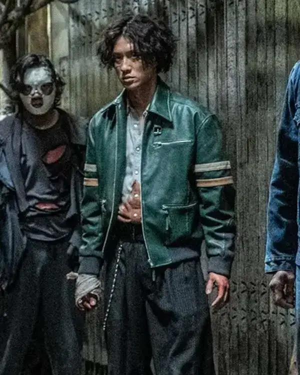 Twilight of the Warriors Walled In 2024 Chun-Him Lau Green Leather Jacket Twilight of the Warriors Walled In 2024 Chun-Him Lau Green Leather Jacket