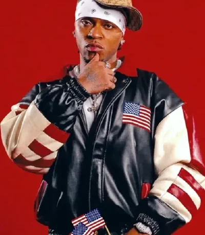 Txyy USA Flag Leather Jacket