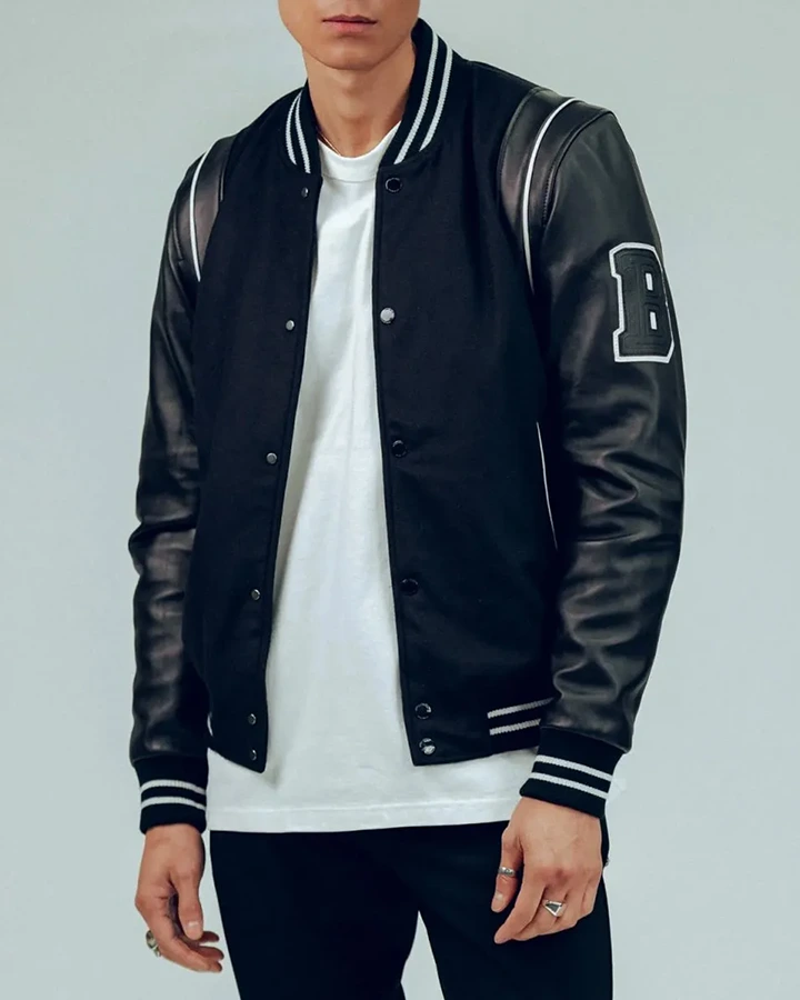 Tyson Fury At Home With The Furys Black Varsity Jacket Tyson Fury At Home With The Furys Black Varsity Jacket