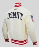 US Soccer Off-White Satin Jacket