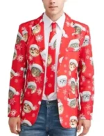 Ugly Cat Christmas Blazer Jacket