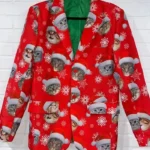Ugly Cat Christmas Blazer Jacket