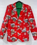 Ugly Cat Christmas Blazer Jacket