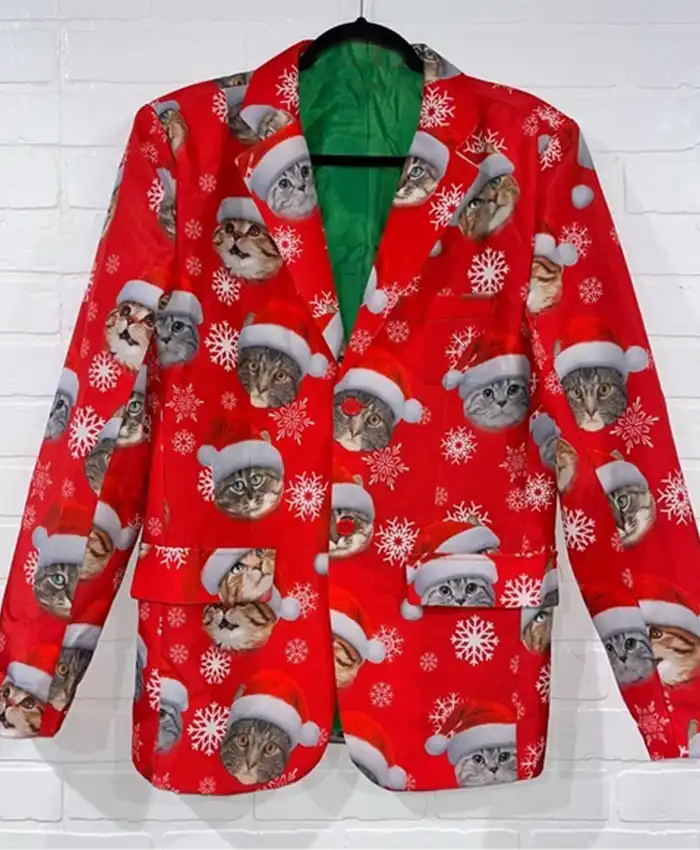 Ugly Cat Christmas Blazer Jacket Ugly Cat Christmas Blazer Jacket