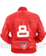 Unisex 8 Ball Pink Bomber Leather Jacket