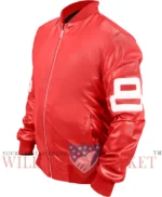 Unisex 8 Ball Pink Bomber Leather Jacket