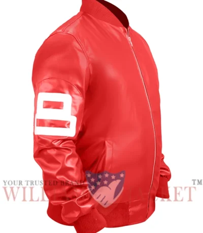Unisex 8 Ball Pink Bomber Leather Jacket