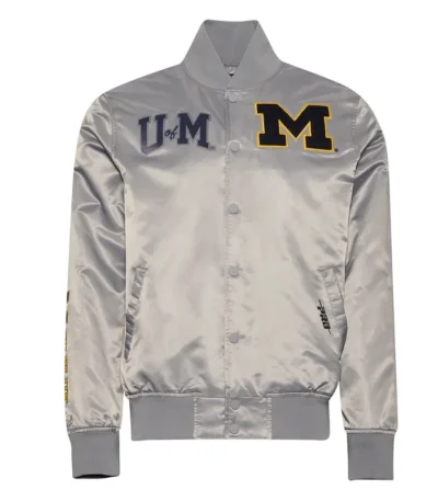 University of Michigan Gray Satin Jacket