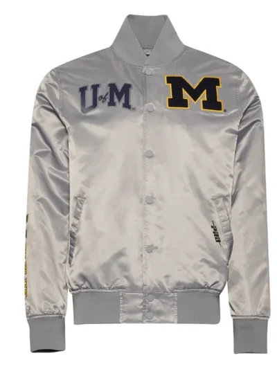 University of Michigan Gray Satin Jacket