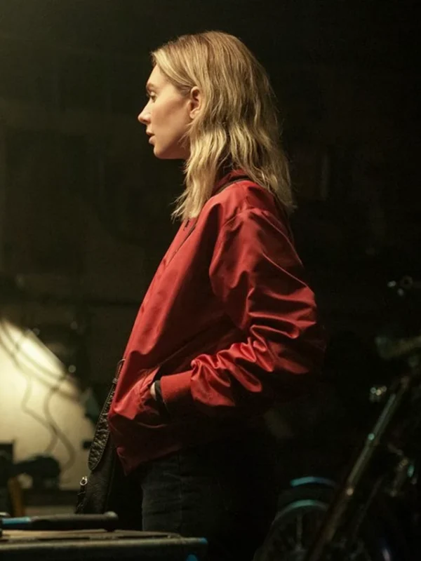 Vanessa Kirby Night Always Comes Red Bomber Jacket