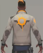 Video Game Valorant Phoenix Fiery White Leather Jacket