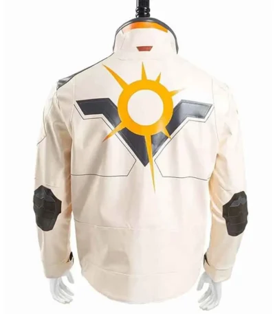 Video Game Valorant Phoenix Fiery White Leather Jacket