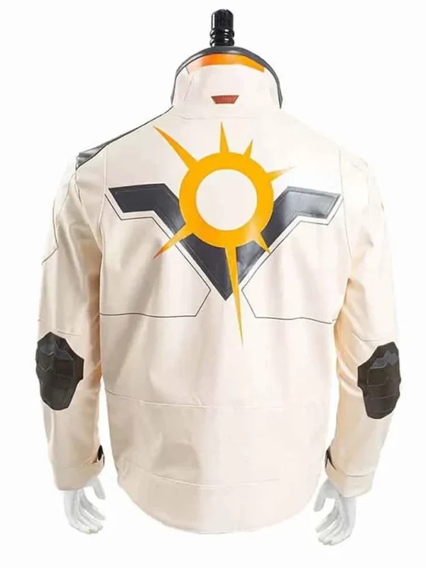 Video Game Valorant Phoenix Fiery White Leather Jacket