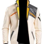 Video Game Valorant Phoenix Fiery White Leather Jacket