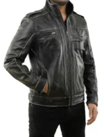 Vintage Black Leather Rider Jacket
