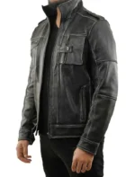 Vintage Black Leather Rider Jacket