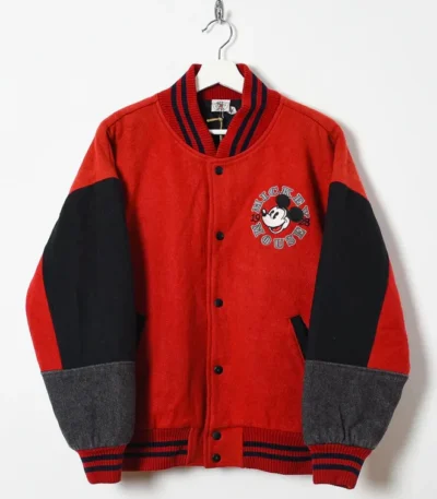 Vintage Mickey Mouse Red Varsity Jacket
