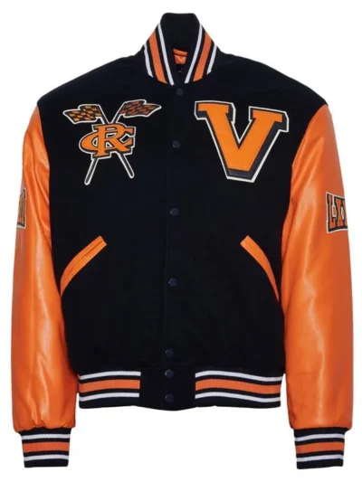 Virginia State University Black and Orange Varsity Jacket