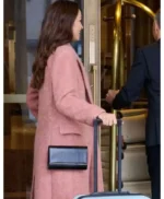 We Met in December Autumn Reeser Pink Wool Coat