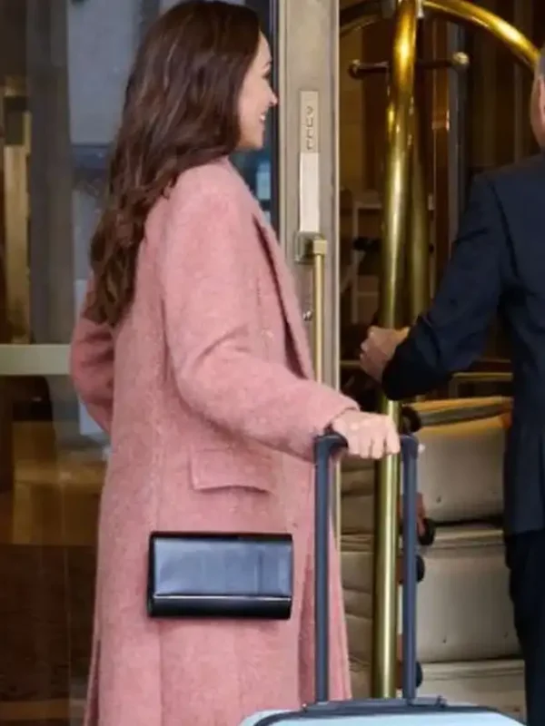 We Met in December Autumn Reeser Pink Wool Coat