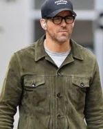 Welcome to Wrexham 2022 Ryan Reynolds Green Suede Jacket