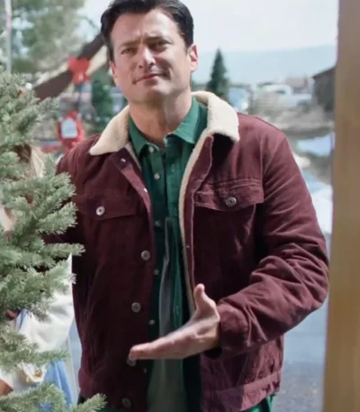 Wes Brown Deck the Walls Maroon Shearling Jacket
