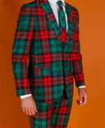 Western Style Red and Green Christmas Suit
