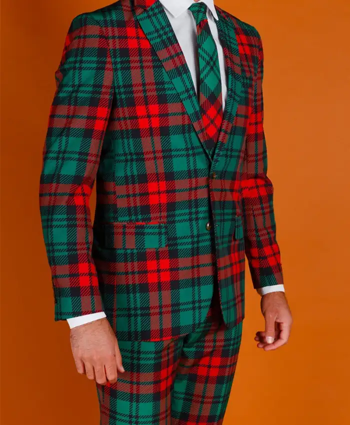 Western Style Red and Green Christmas Suit Western Style Red and Green Christmas Suit