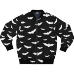 White Bats Black Bomber Jacket