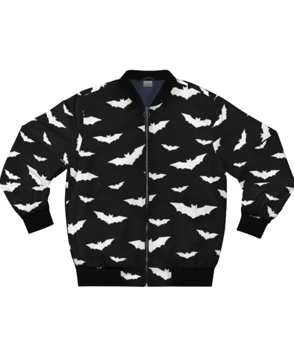 White Bats Black Bomber Jacket