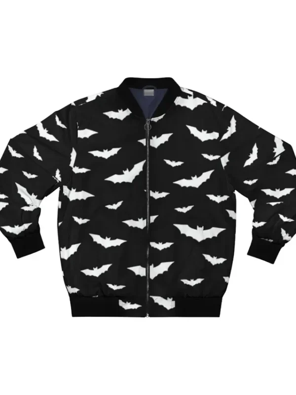 White Bats Black Bomber Jacket
