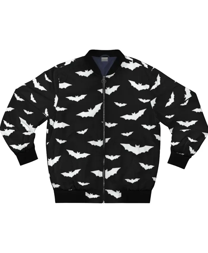 White Bats Black Bomber Jacket White Bats Black Bomber Jacket