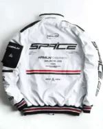 White Cyberpunk Techwear Bomber Jacket