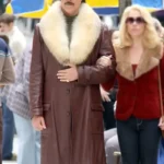 Will Ferrell Anchorman 2 Shearling Leather Coat