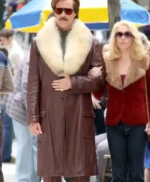 Will Ferrell Anchorman 2 Shearling Leather Coat