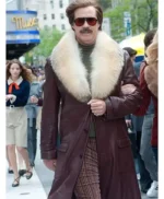 Will Ferrell Anchorman 2 Shearling Leather Coat