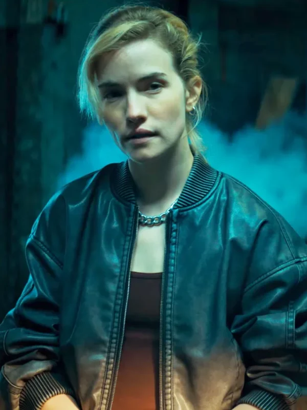 Willa Fitzgerald Relay Bomber Leather Jacket