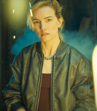 Willa Fitzgerald Relay Bomber Leather Jacket