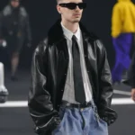 Willy Chavarria Show Romeo Beckham Leather Jacket