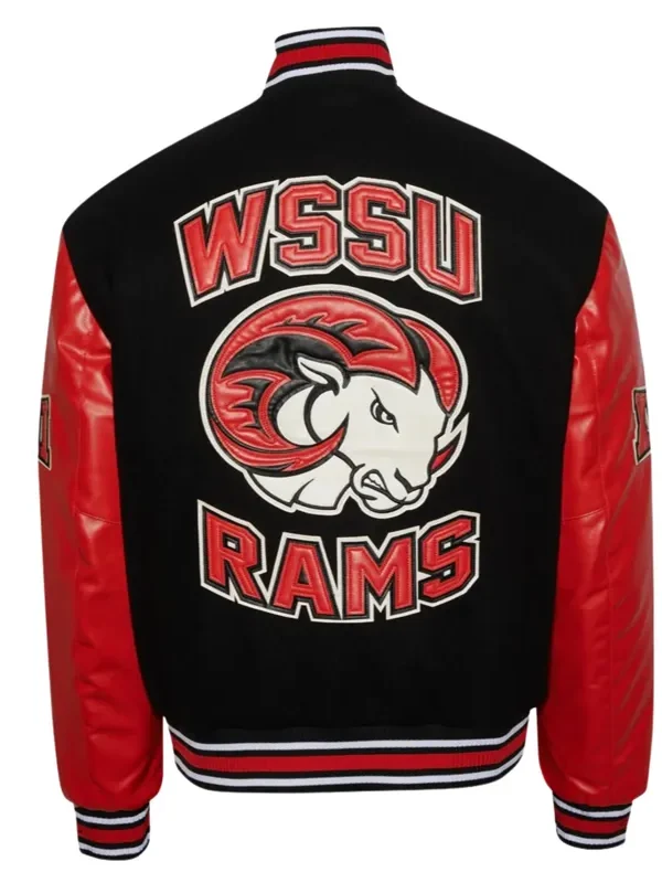 Winston Salem State University Black and Red Varsity Jacket