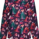 Witch Book Candles Halloween Scrub Jacket
