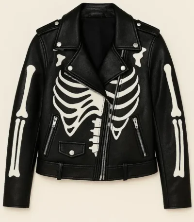 Women Skeleton Leather Cosplay Jacket