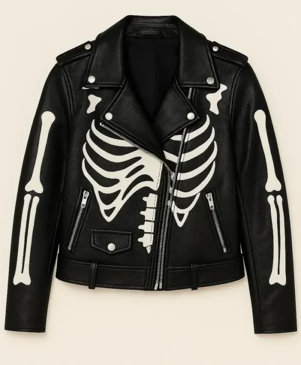 Women Skeleton Leather Cosplay Jacket