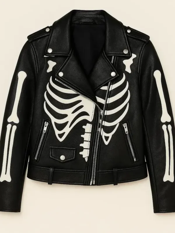 Women Skeleton Leather Cosplay Jacket